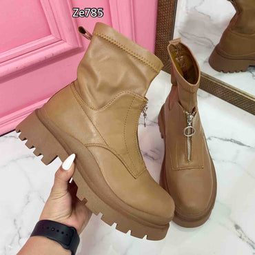 Botin café cierre frontal suela 3cm M610 C20