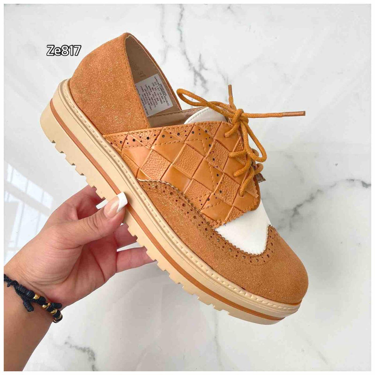 Zapato café textura suela 3cm N20-659 C8