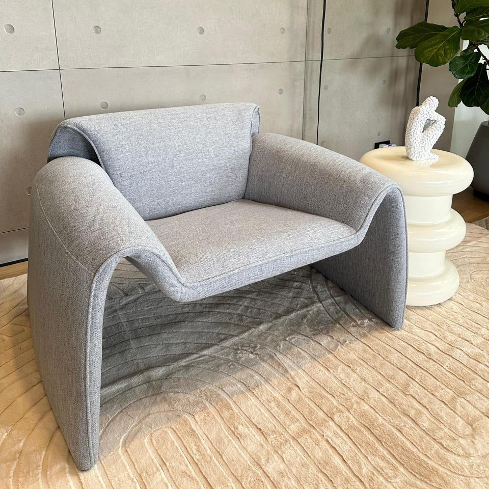 Silla moderna gris claro tela linos 94cm* 83cm* 67cm