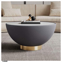 Mesa de policuero grande gris piedra blanco  70cm* 36cm