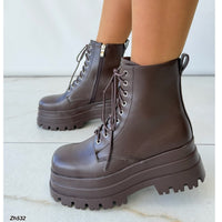 Botin café cierre lateral plataforma 7cm  HX3112-B9536