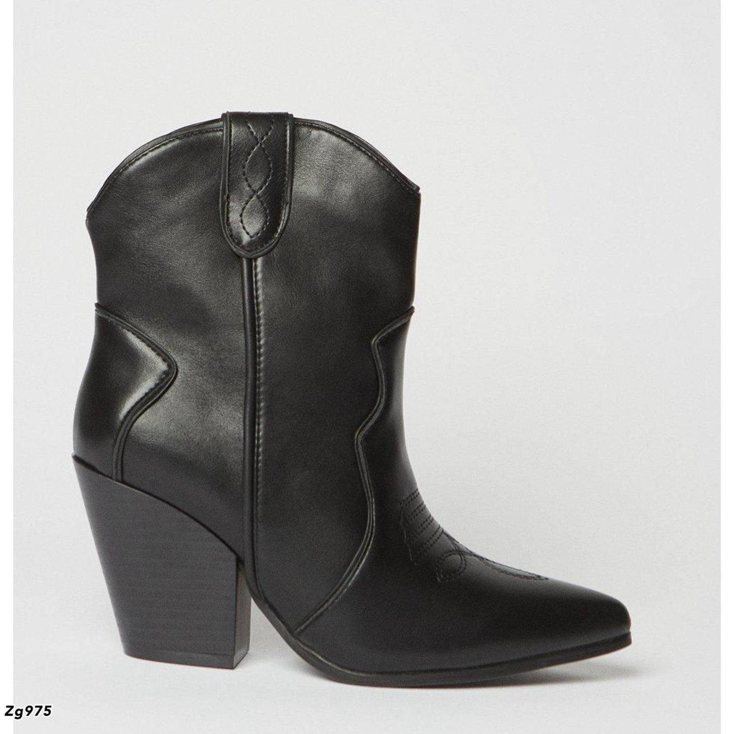 Botin texano negro tacon 9cm   D8215   C-41