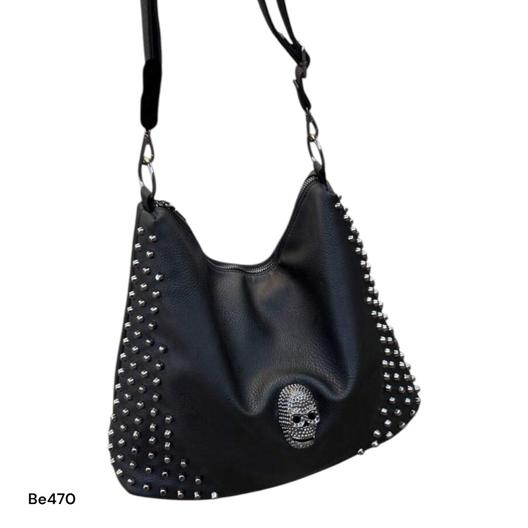 Bolso negro apliques detalles calavera  32cm* 13cm* 30cm   8418-1#  C-B