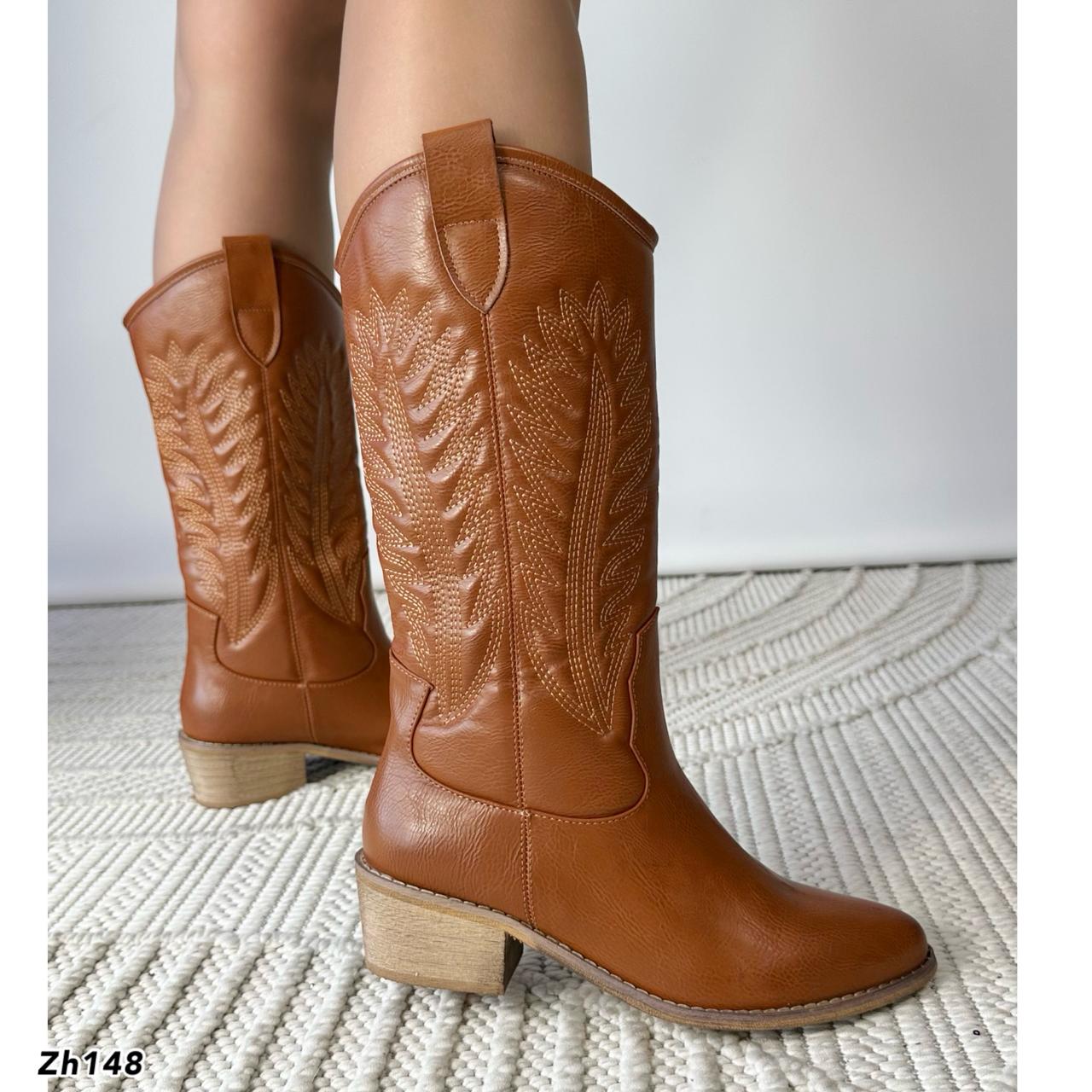 Bota texana café tacon 5cm  3271  C-76