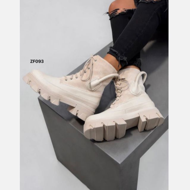Botin beige suela 3cm   FR626   C24