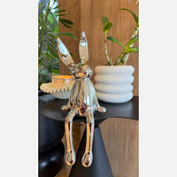 Articulo decorativo conejo plateado grande  14cm* 12cm* 36cm