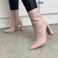 Botin rosa textura tacon 10cm  BKK7308   C29