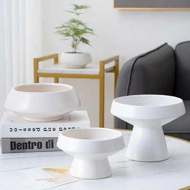 Jarron maceta blanco pequeño ceramica  17cm* 17cm* 10cm