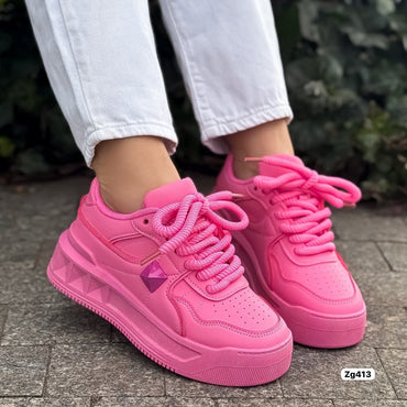 Tenis rosado suela 3cm  3011  C-2