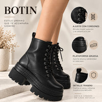 Botin negro plataforma 7cm  HX3140-B9522