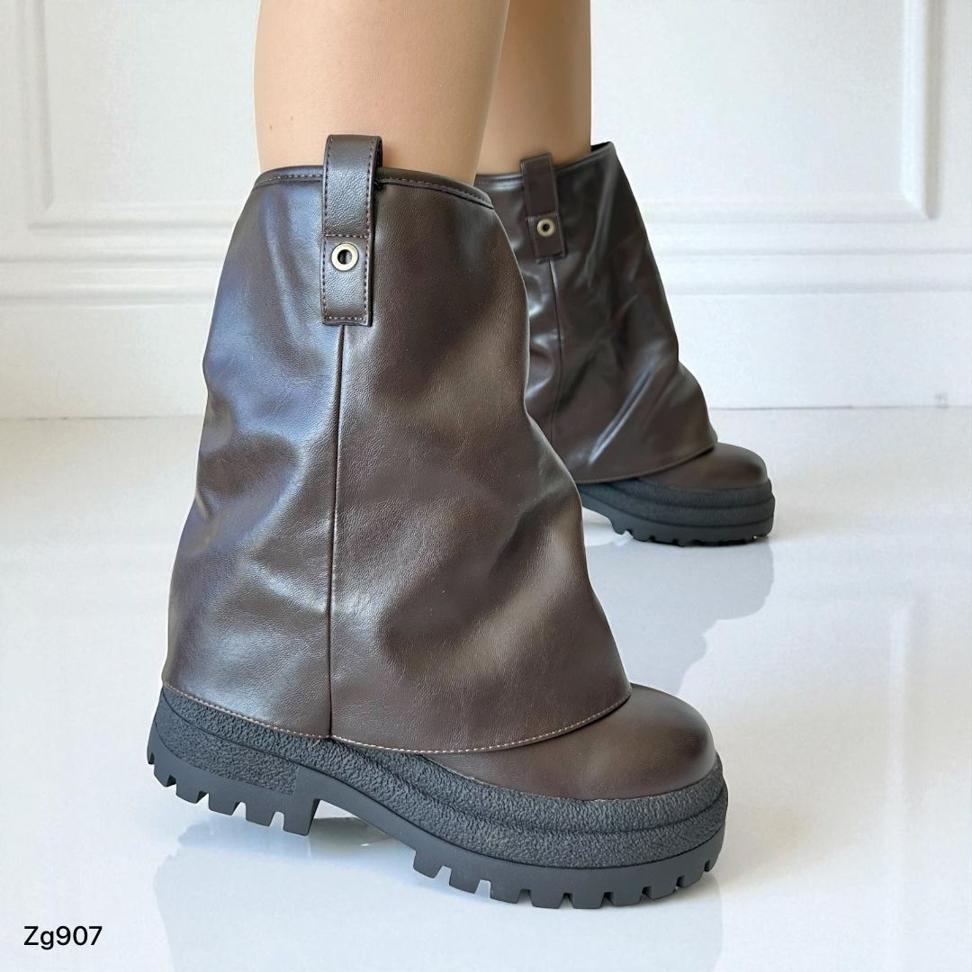 Botin cafe doblez suela  6cm  2P9A-AX3435-06  C-24