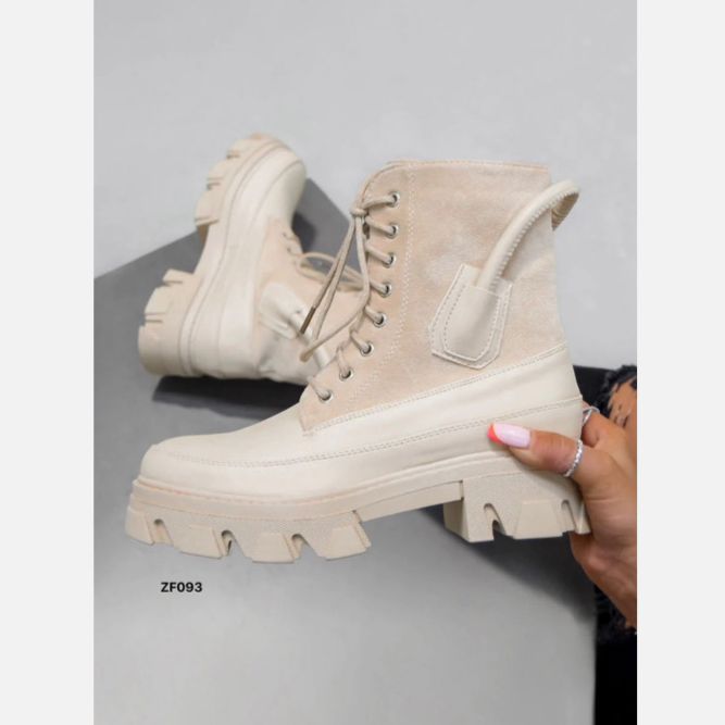 Botin beige suela 3cm   FR626   C24