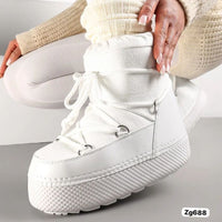 Botin blanco tipo nieve suela 4cm  NB616  C-77