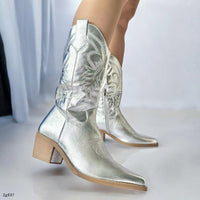 Botin texano plateado tacon 5cm  AA8A-AX83850-83  C-2