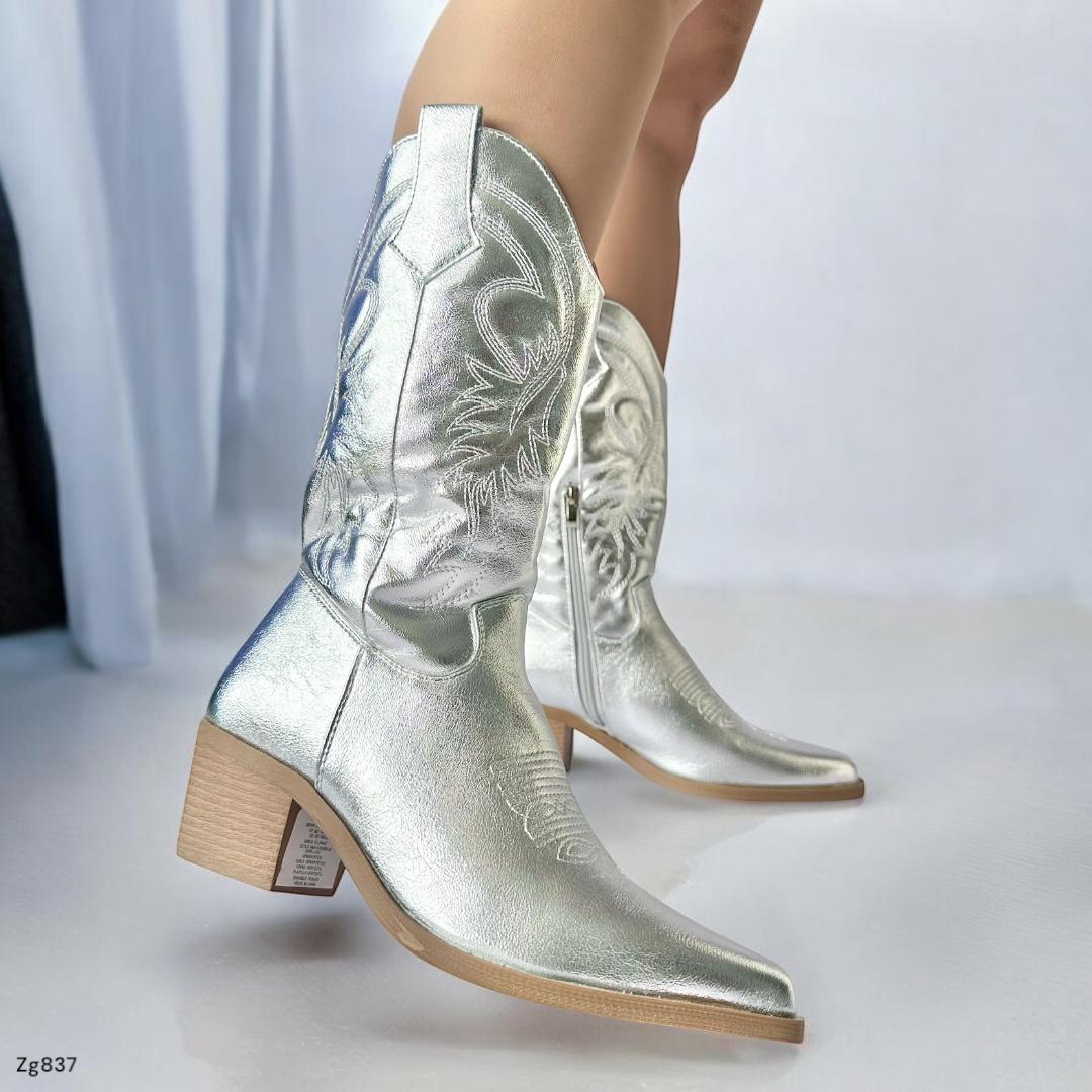 Botin texano plateado tacon 5cm  AA8A-AX83850-83  C-2