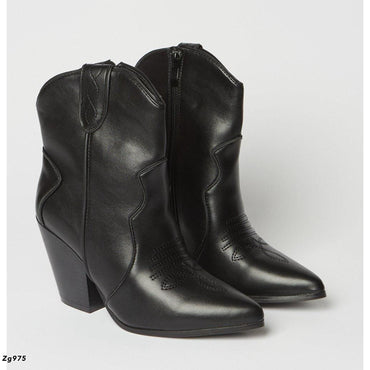 Botin texano negro tacon 9cm   D8215   C-41