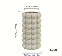 Florero bolas beige mediano  11cm* 20cm