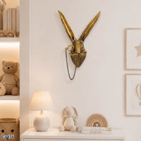 Articulo decorativo conejo dorado de pared  14cm* 10cm* 26,5cm