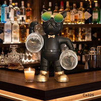 Articulo decorativo porta copa perro negro parado 18,5cm* 11cm* 28cm