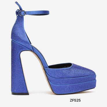 Tacon azul apliques brillantes plataforma 4cm tacon 14cm  LD-1167   C2