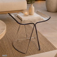 Mesa auxiliar mariposa gris transparente  43cm* 30cm* 38.5cm