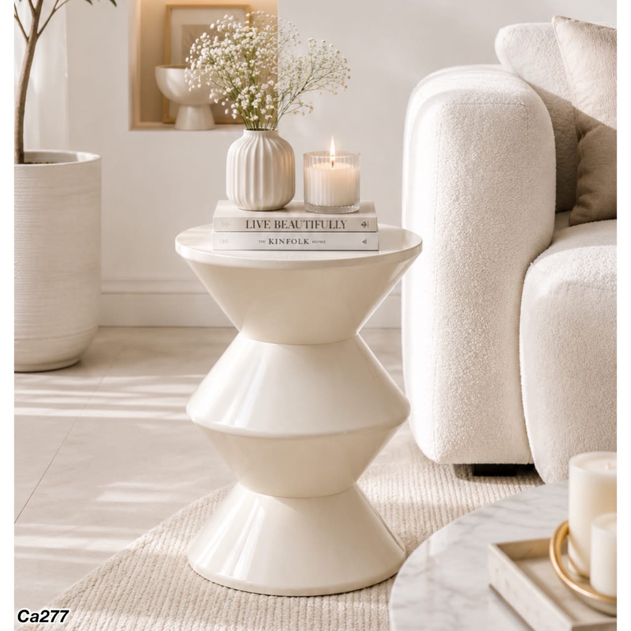 Mesa auxiliar nordica blanco  36cm* 36cm* 45cm