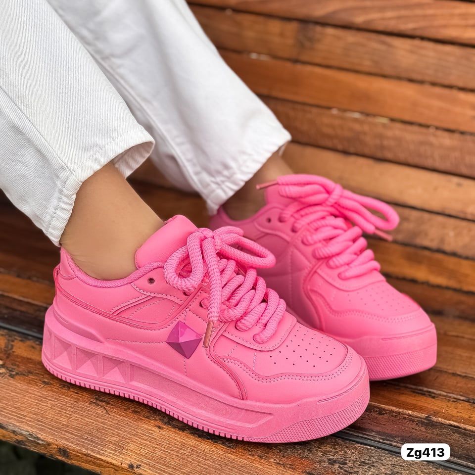 Tenis rosado suela 3cm  3011  C-2