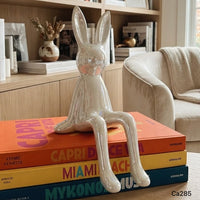Articulo decorativo conejo perlado pequeño  8cm* 10cm* 21cm