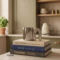 Taza plateado manija arco ceramica  450ml