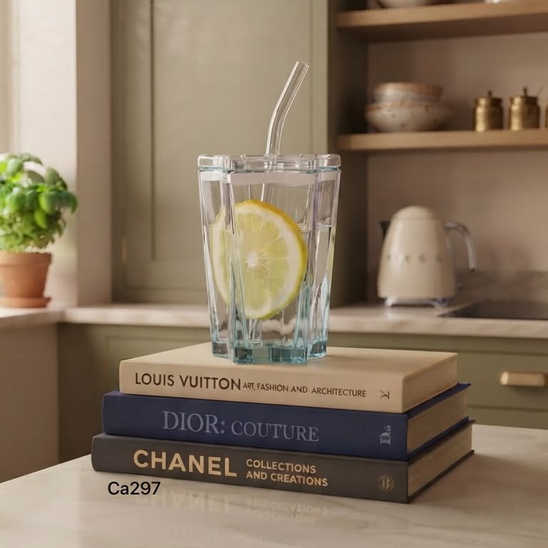 Vaso cristal azul pitillo 300ml