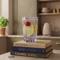 Vaso cristal morado pitillo 300ml