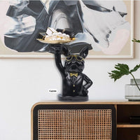 Articulo decorativo perro negro mano levantada 22cm* 21cm* 16cm