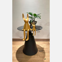 Articulo decorativo conejo mediano apariencia madera  8,5cm* 6cm* 21cm