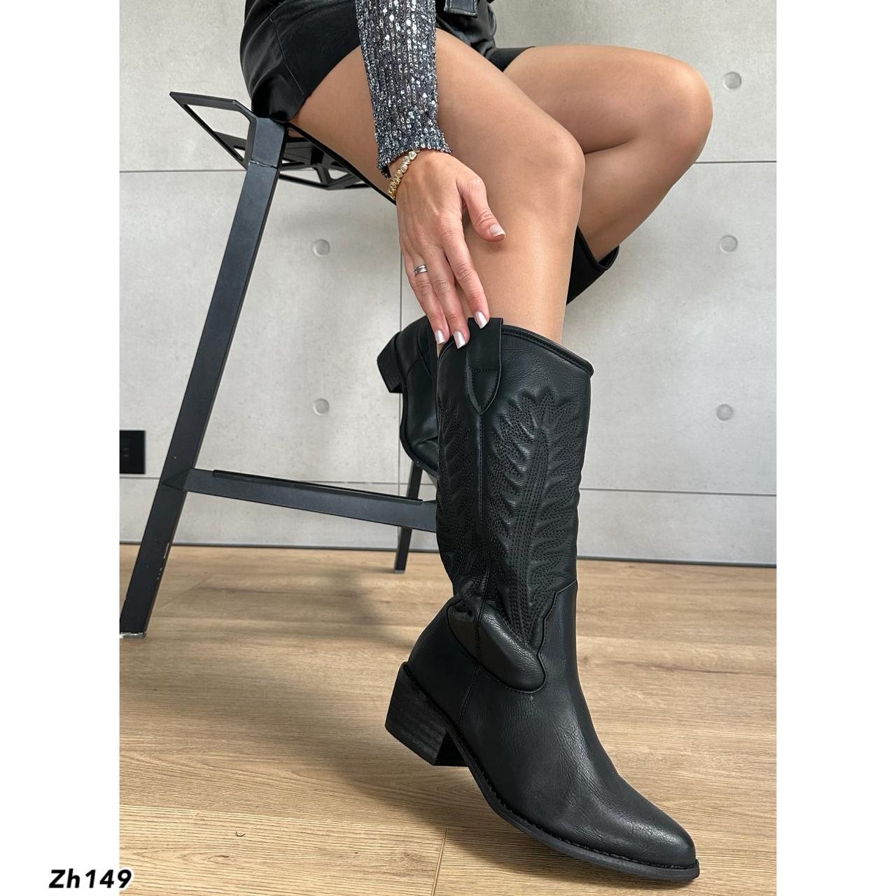 Bota texana negro tacon 5cm  3271  C-76