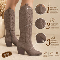 Bota texana beige oscuro tacon 7cm  J37  C-100