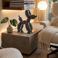 Articulo decorativo perro negro globo resina 18cm* 9cm* 20cm