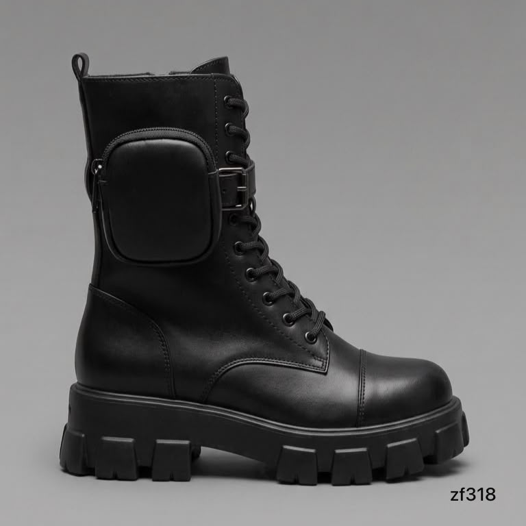Botin negro bolsito suela 5cm B21 C1