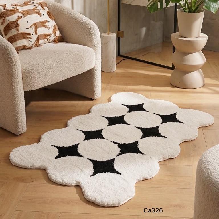 Tapete beige detalles negro  70cm* 100cm