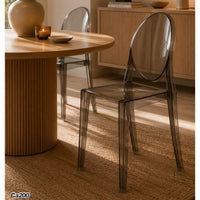 Silla gris transparente plastico policarbonado 41cm* 51.5cm* 89cm* 45cm