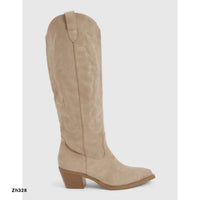 Bota texana beige tacon 6cm  A9836   C-124