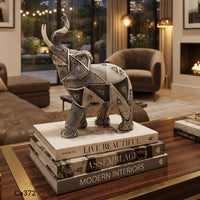 Articulo decorativo elefante estampado negro-blanco 20cm* 9,5cm* 25,5cm