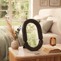Espejo de mesa circular negro  19,5cm* 30cm* 3cm