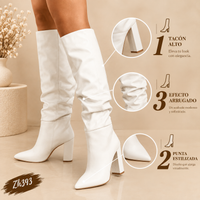 Bota caña alta blanco tacon 10cm   2P1B-X9420-21  C-134