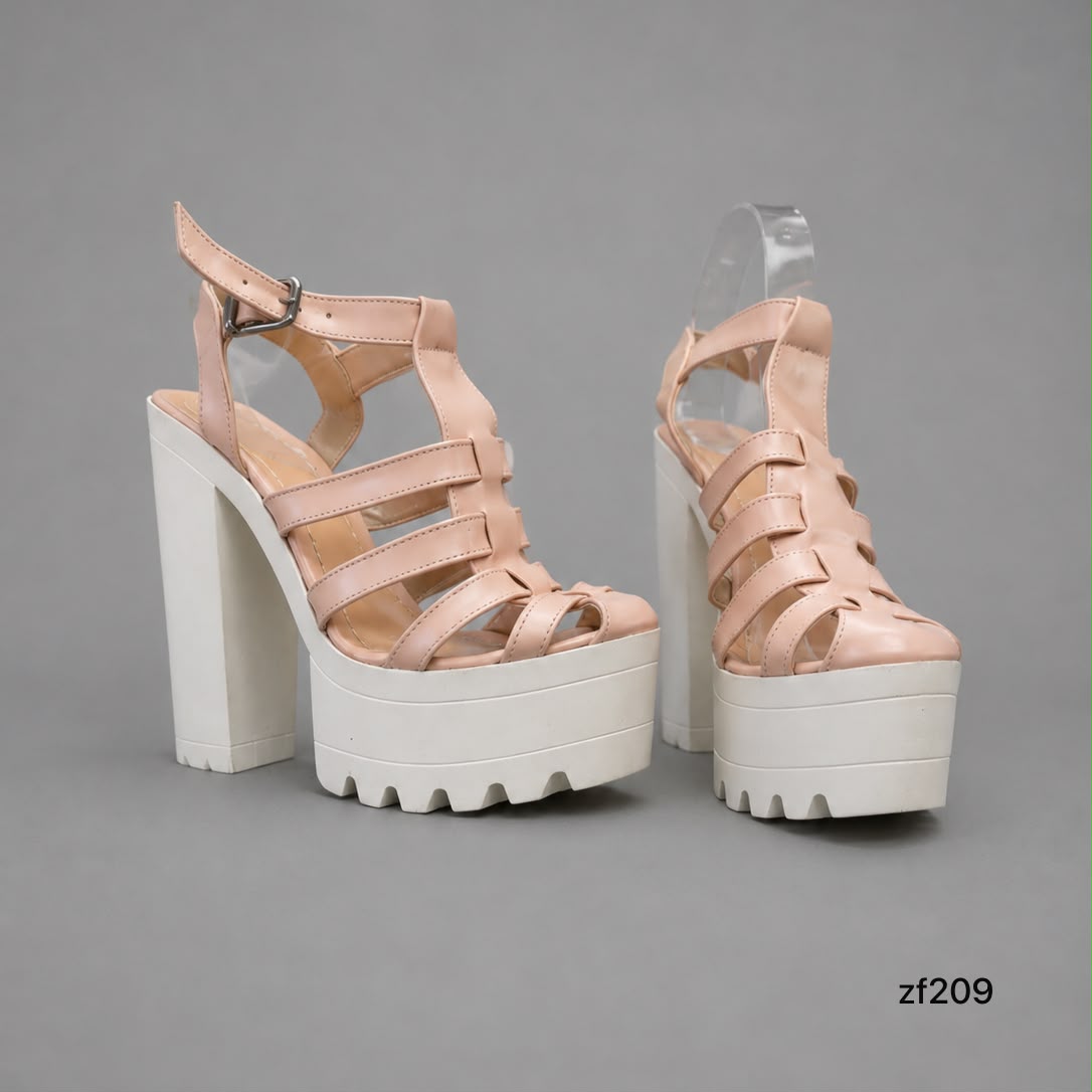 Sandalia blanca con rosa tacon 14cm 620 C6
