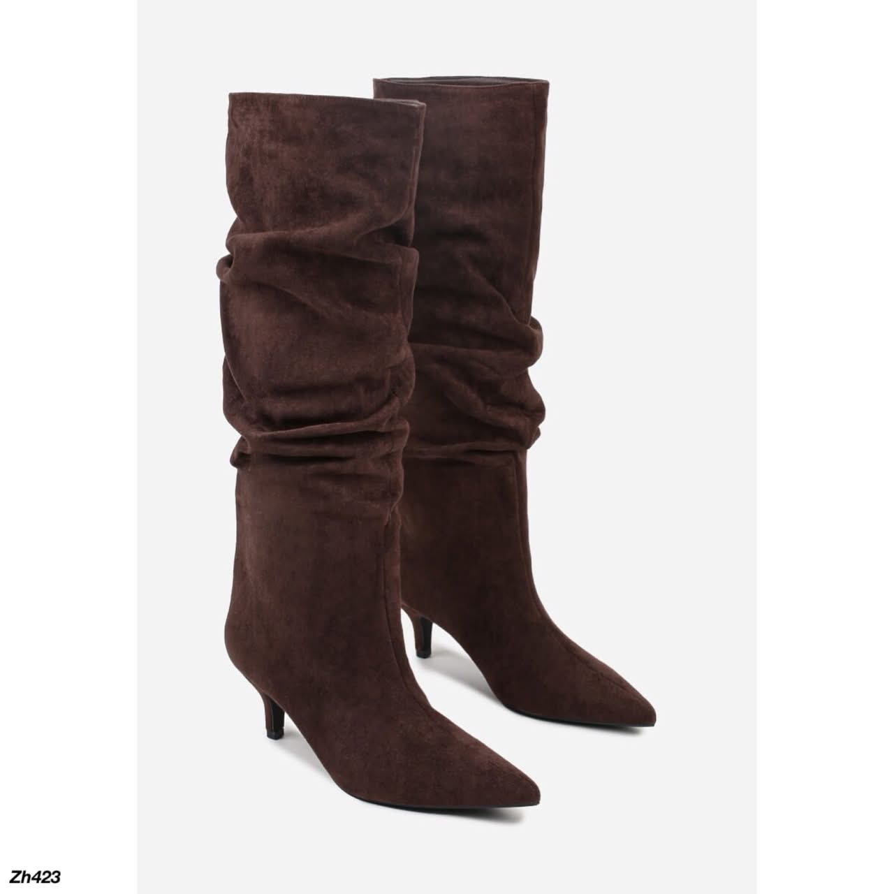Bota caña alta café oscuro tacon 7cm  A9811  C-141
