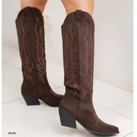 Bota texana café detalles tacon 8cm  RXJ-295  C-151