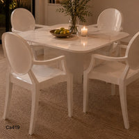 Comedor cuadrado blanco piedra sintetizada 80cm* 80cm* 75cm