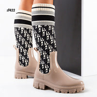 Bota cala alta beige textura suela 4cm  HY-07  C14