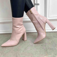 Botin rosa textura tacon 10cm  BKK7308   C29