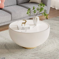 Mesa de policuero grande beige piedra blanco  70cm* 36cm